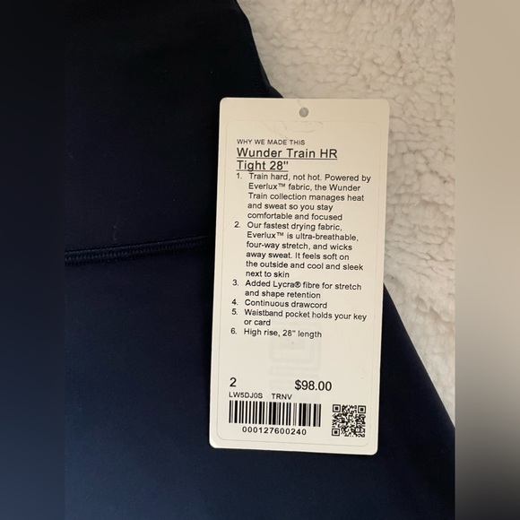NWT Lululemon Wunder Train HR Tight 28 True Navy Blue Size 2 - Picture 7 of 8